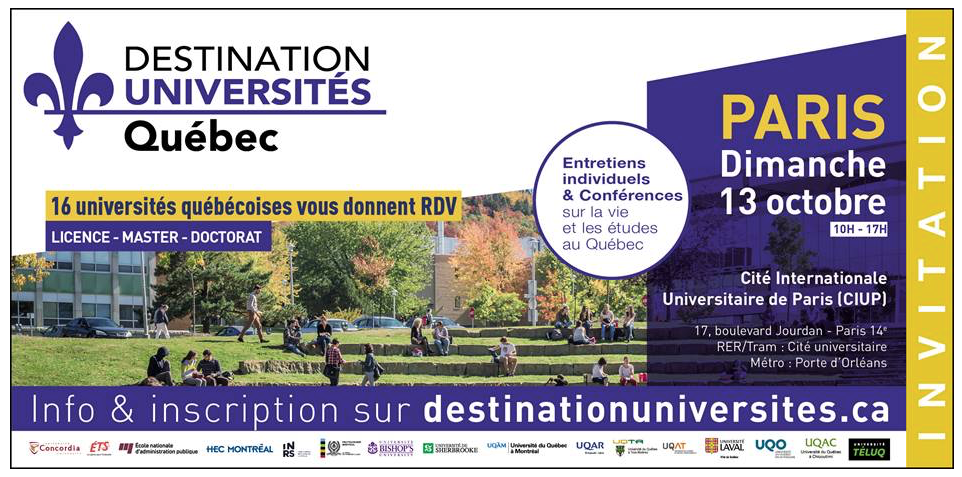 13/10/19 – Destination Universités Québec à la Cité Internationale Universitaire de Paris CIUP