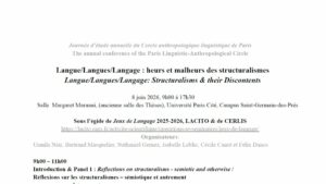 JE « Langue, langues et langage » @ UFR SHS - Salle Margaret Maruani (salle des thèses)
